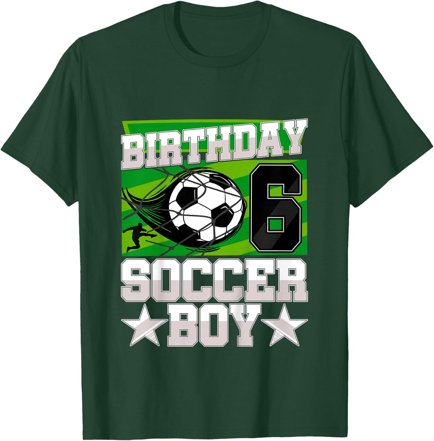 Football Birthday Party - 6th Birthday Boy 6 Years Old T-Shirt - T-Shirt | Forest