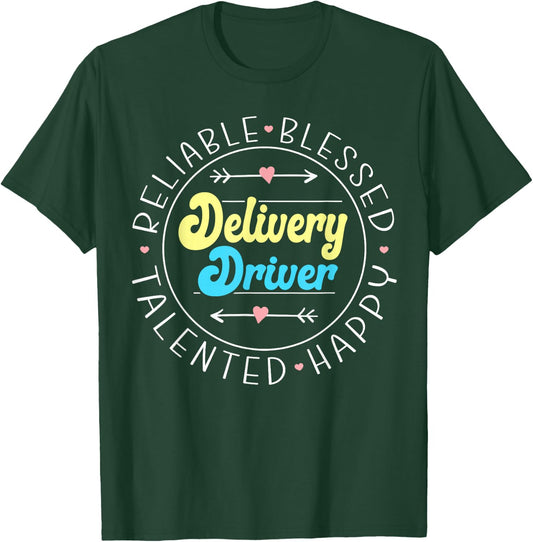 Funny Delivery Truck Driver Courier Postal Worker Delivery Driver - Men's Classic Fit Black Short Sleeve - Small T-Shirt - T-Shirt | Forest