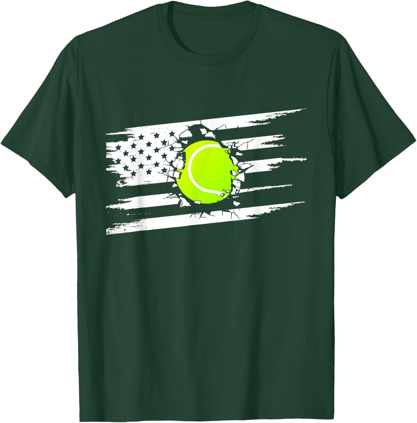 American Flag Tennis Apparel - Tennis T-Shirt - T-Shirt | Forest
