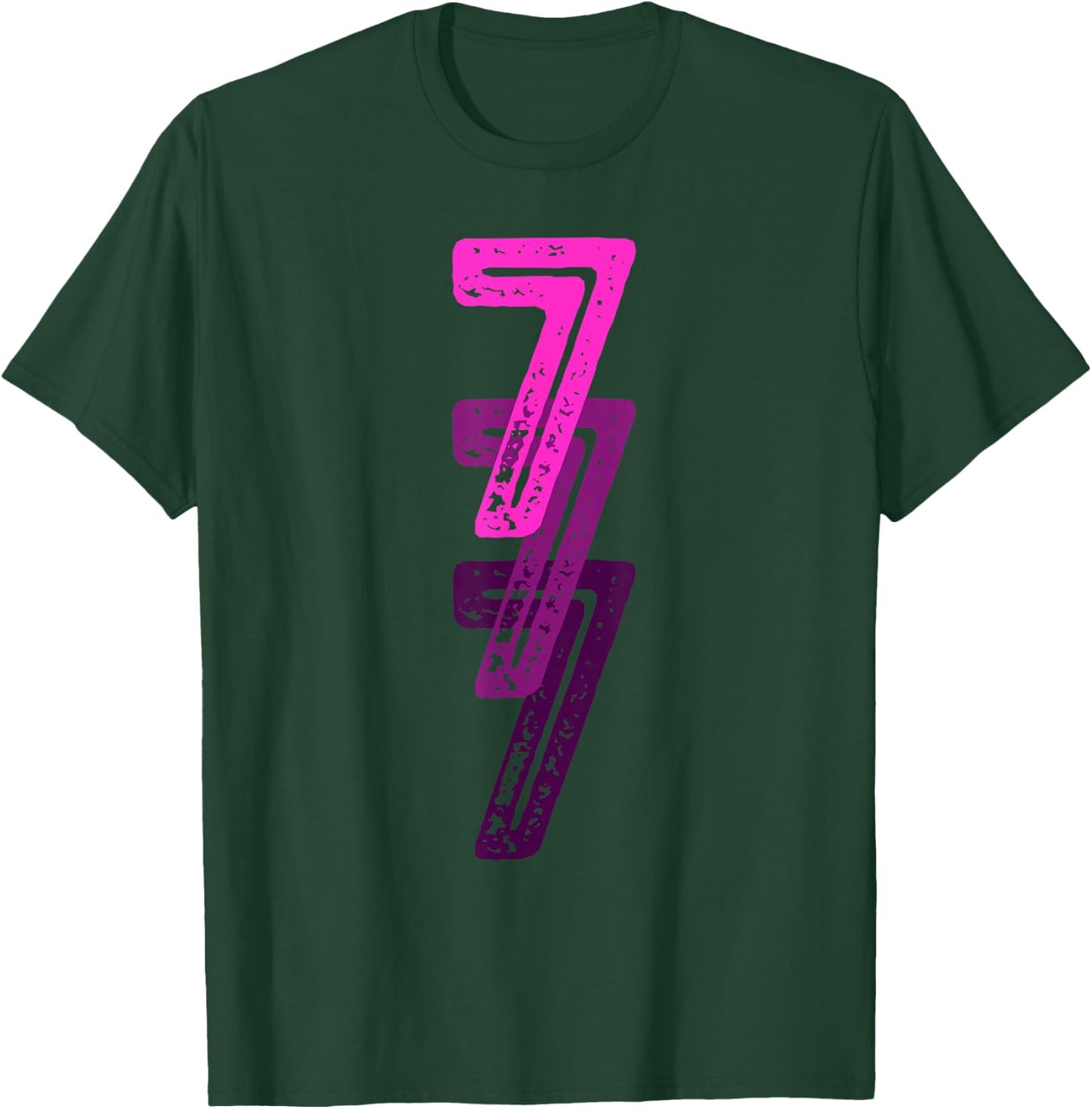 Number 7 Pink Best Classic College Style Birthday Funny T-Shirt - T-Shirt | Forest