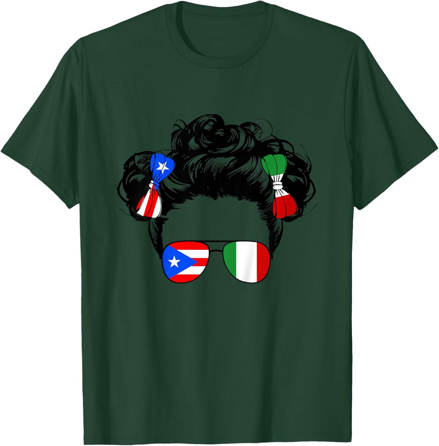 Half Italian And Puerto Rican Rico Italy Flag Girl Baby Kids T-Shirt - T-Shirt | Forest
