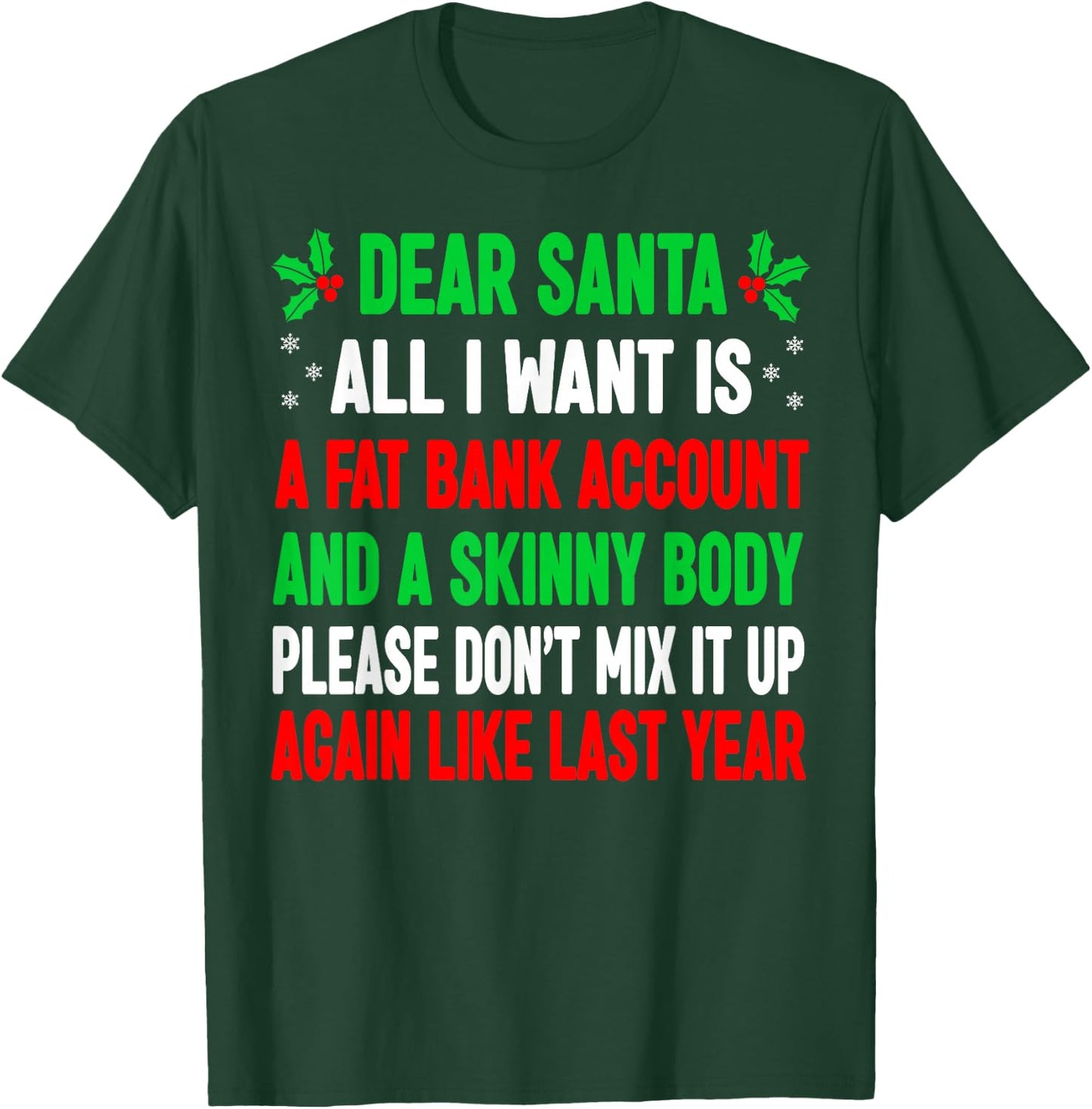 Funny Christmas Shirts Men Adult Dear Santa T-Shirt - T-Shirt | Forest