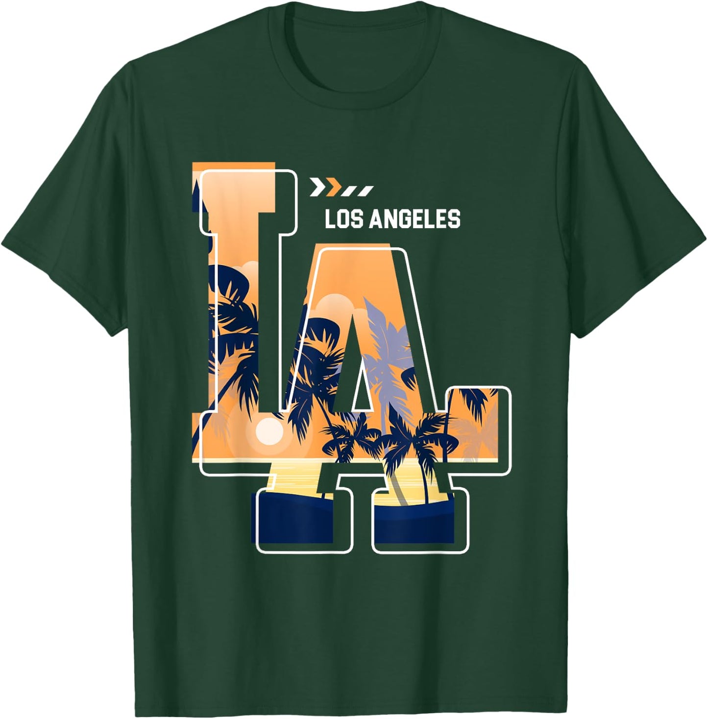 Los Angeles LA California Dogs -Adults and Kids , Black, Short Sleeve, Modern, T Back, Letter Print, , Regular Fit, XS/S, US Size T-Shirt - T-Shirt | Forest