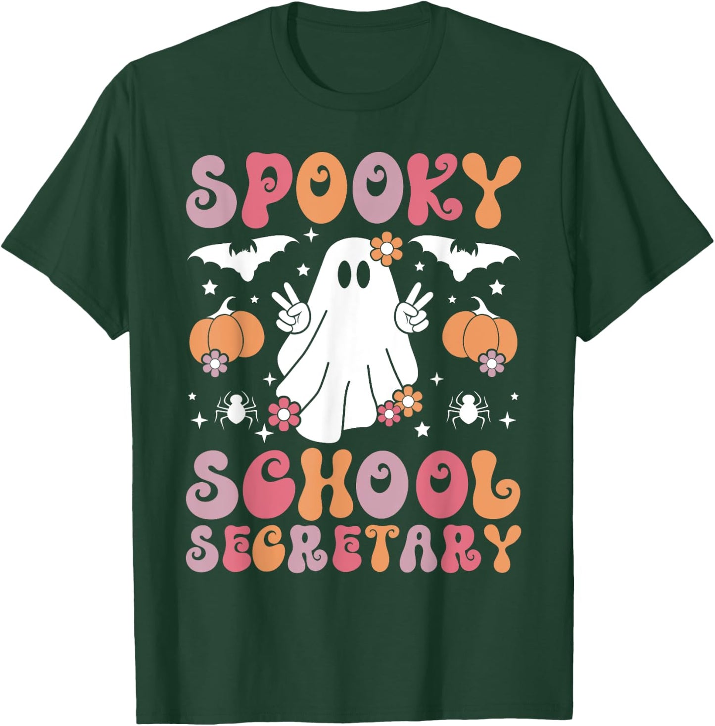 Spooky School Secretary Halloween Secretary T-Shirt - T-Shirt | Forest