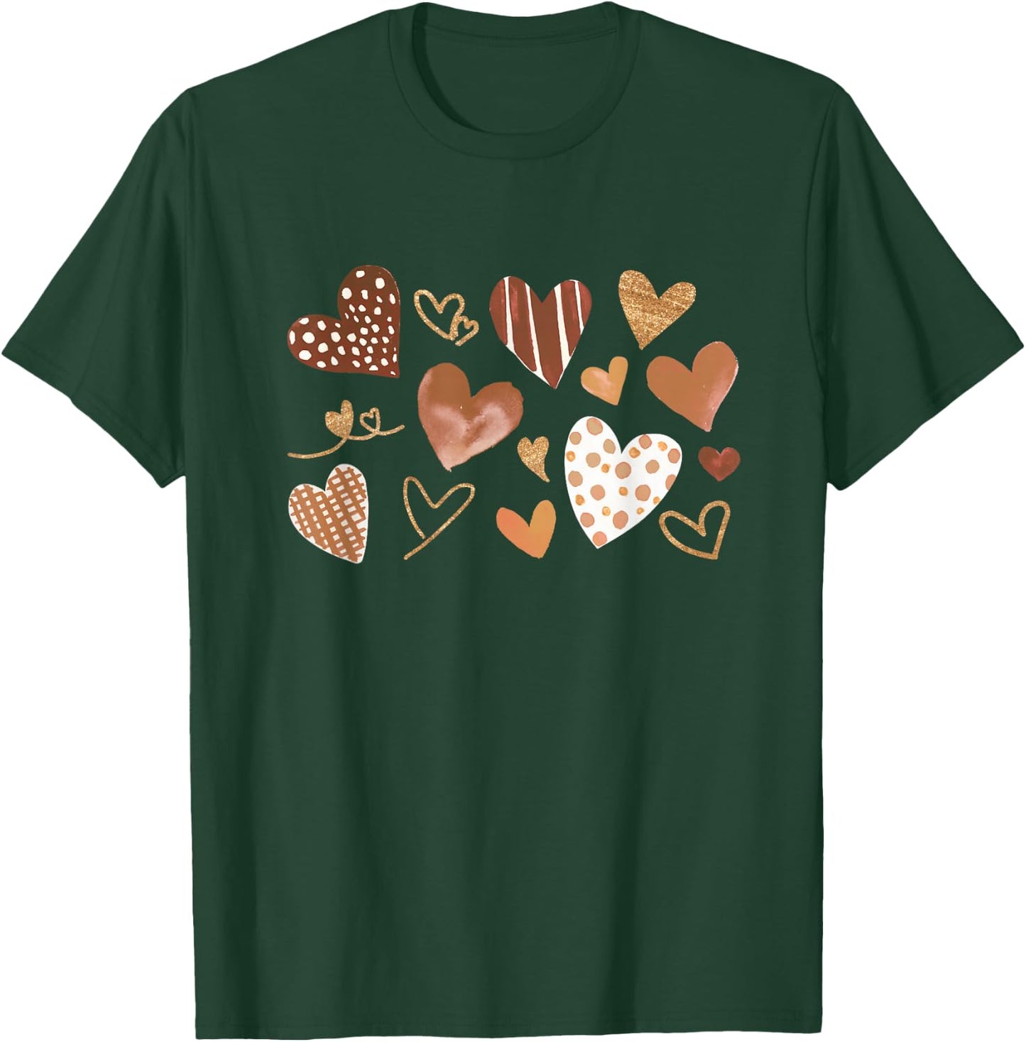 Diversity Heart Skin Tones Black Pride Melanin Kindness T-Shirt - T-Shirt | Forest
