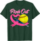 Pink Out Pink Ribbon Heart With Softball Ball Breast Cancer T-Shirt - T-Shirt | Forest