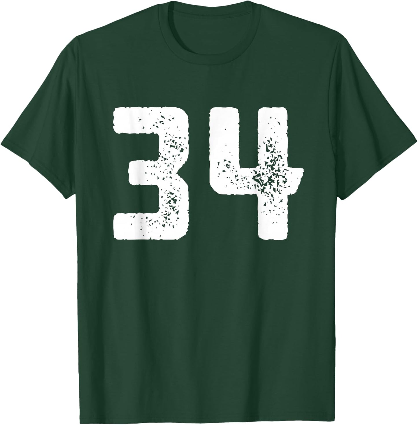 Number 34 Years Anniversary Sports Team Player T-Shirt - T-Shirt | Forest