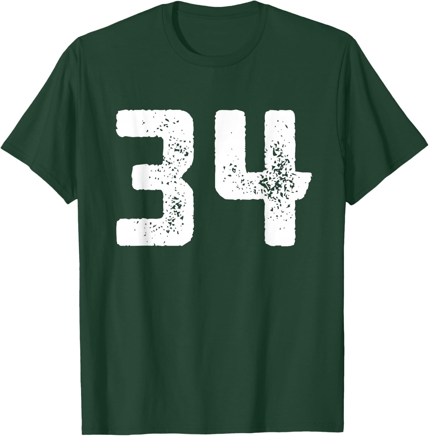 Number 34 Years Anniversary Sports Team Player T-Shirt - T-Shirt | Forest