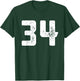 Number 34 Years Anniversary Sports Team Player T-Shirt - T-Shirt | Forest