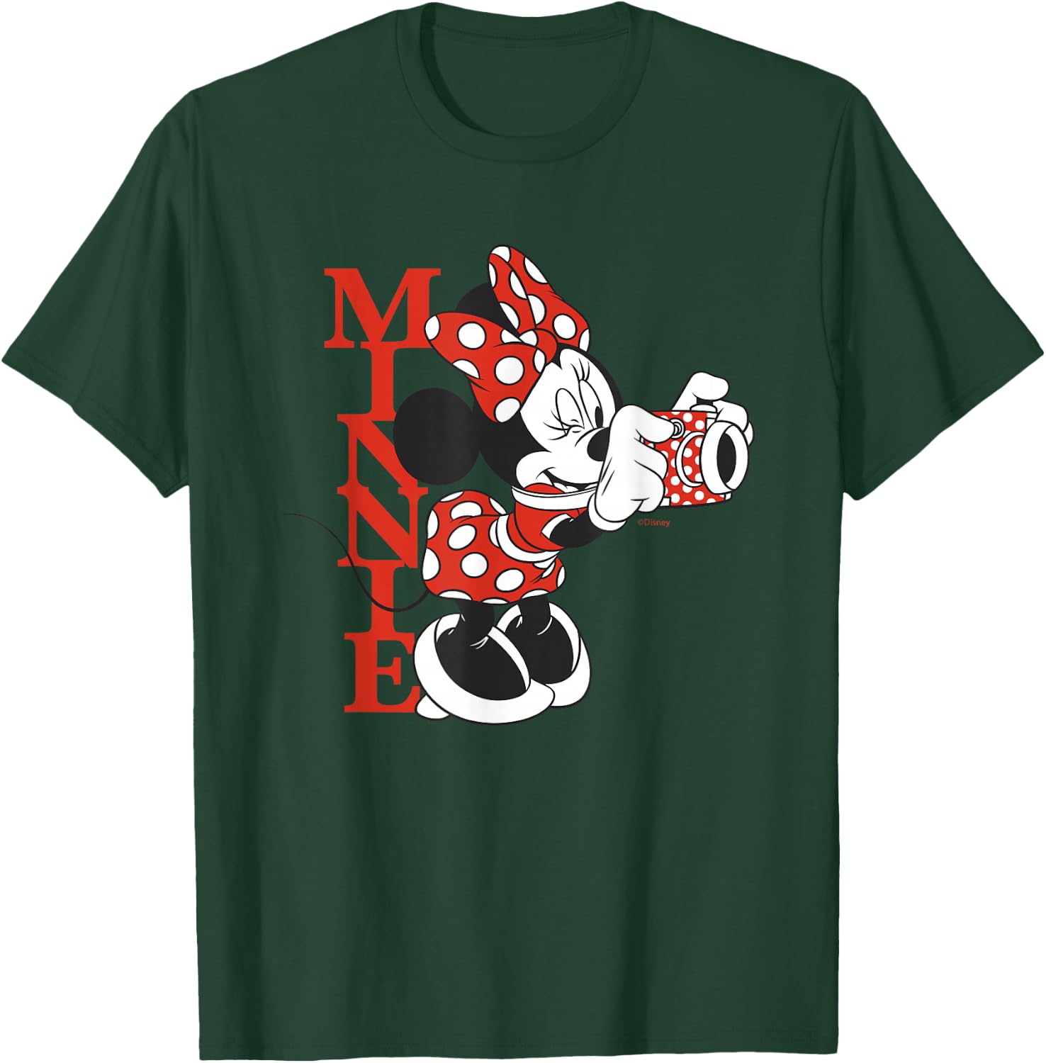Disney Minnie Mouse with Camera Polka Dot Day Vintage T-Shirt - T-Shirt | Forest