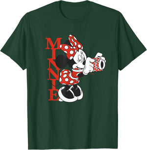 Disney Minnie Mouse with Camera Polka Dot Day Vintage T-Shirt - T-Shirt | Forest
