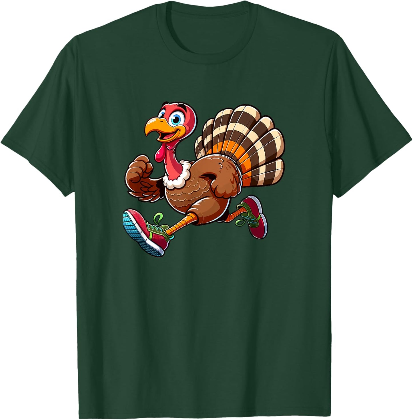 Running Turkey- Turkey Trot Running Thanksgiving T-Shirt - T-Shirt | Forest