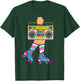 Roller Skate Retro 80s Skating Roller Disco Skater Girl T-Shirt - T-Shirt | Forest