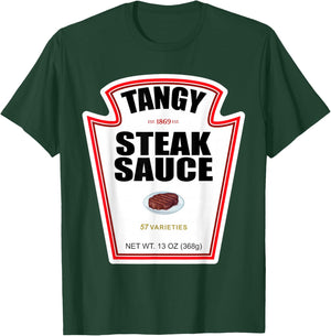 Steak Sauce Bottle Label Funny Halloween Costume Outfit T-Shirt - T-Shirt | Forest
