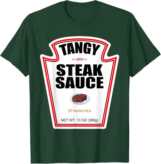 Steak Sauce Bottle Label Funny Halloween Costume Outfit T-Shirt - T-Shirt | Forest