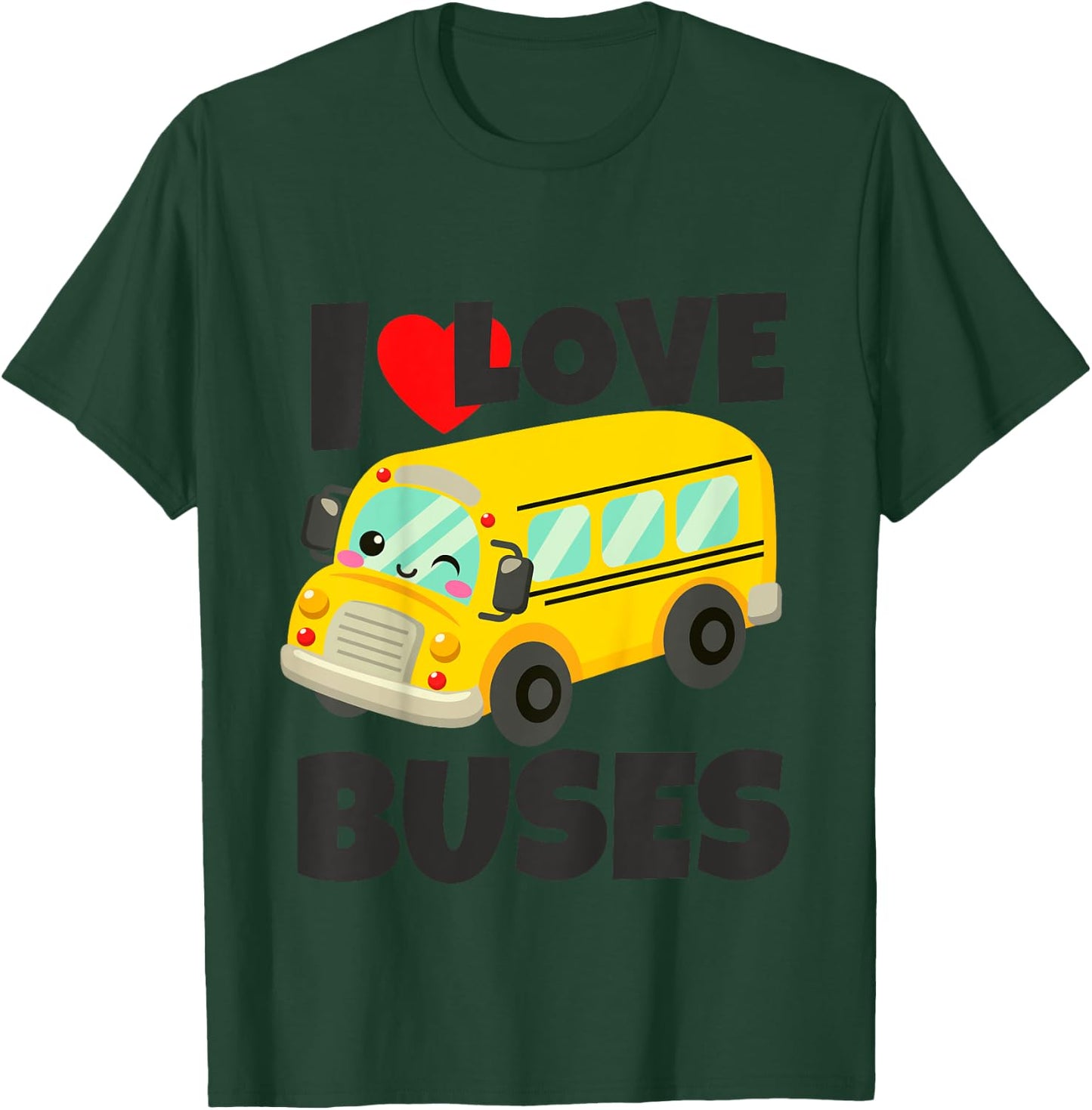 Kids Just A Boy Who Loves Buses Birthday Yellow School Bus Lover T-Shirt - T-Shirt | Forest