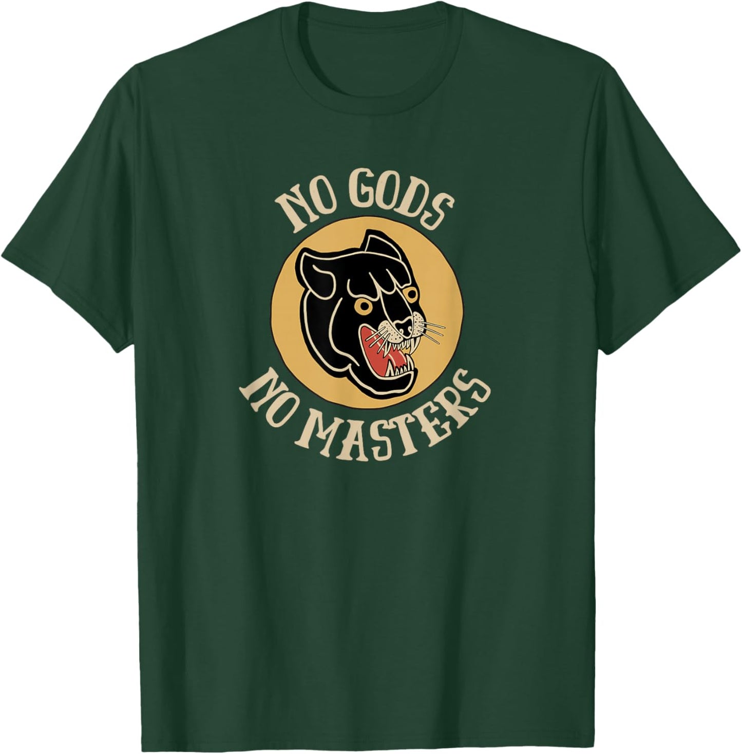 No Gods No Masters - Retro Anarchist Black Panther Punk T-Shirt - T-Shirt | Forest