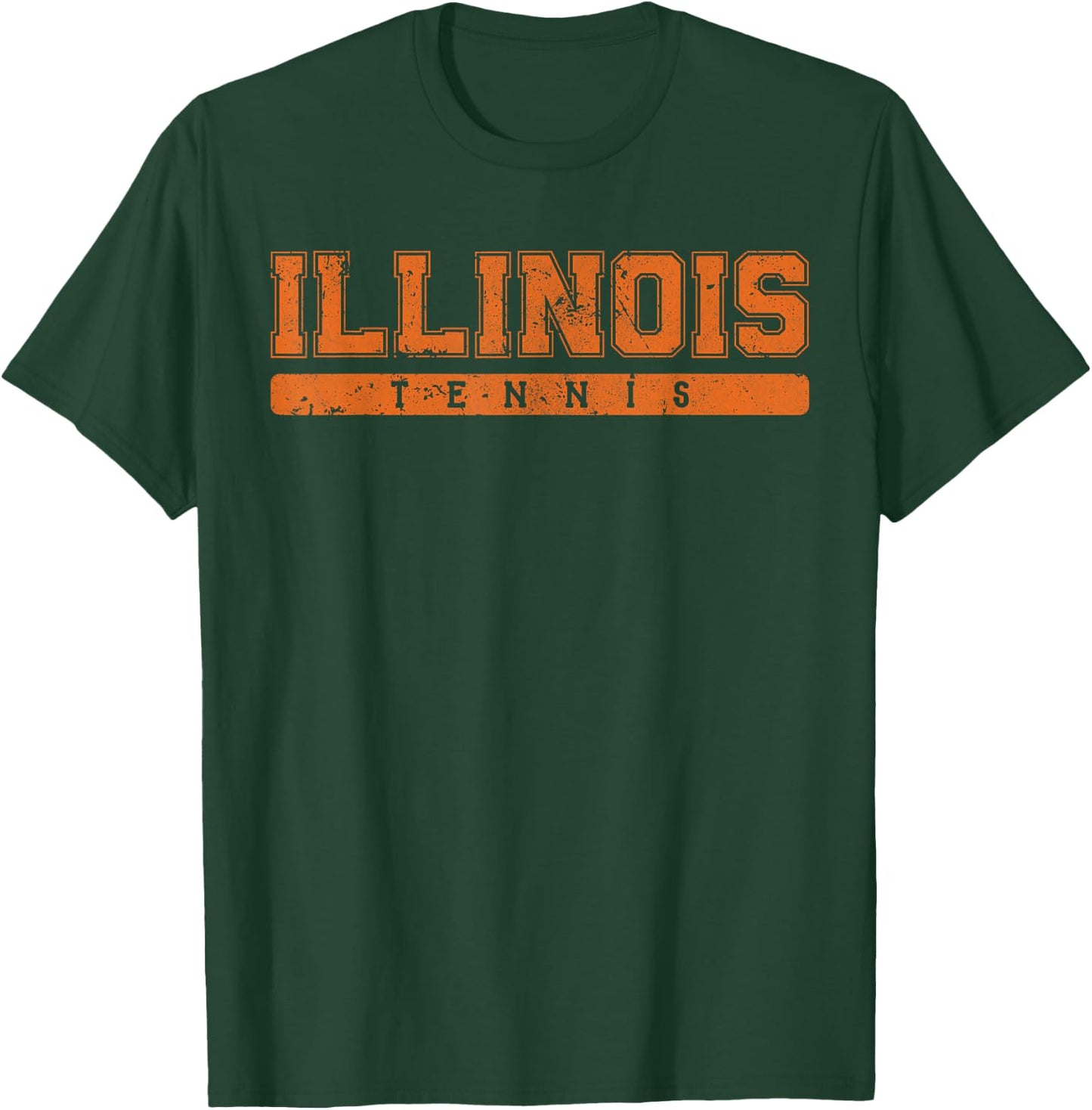 Illinois Tennis Orange Vintage Text T-Shirt - T-Shirt | Forest