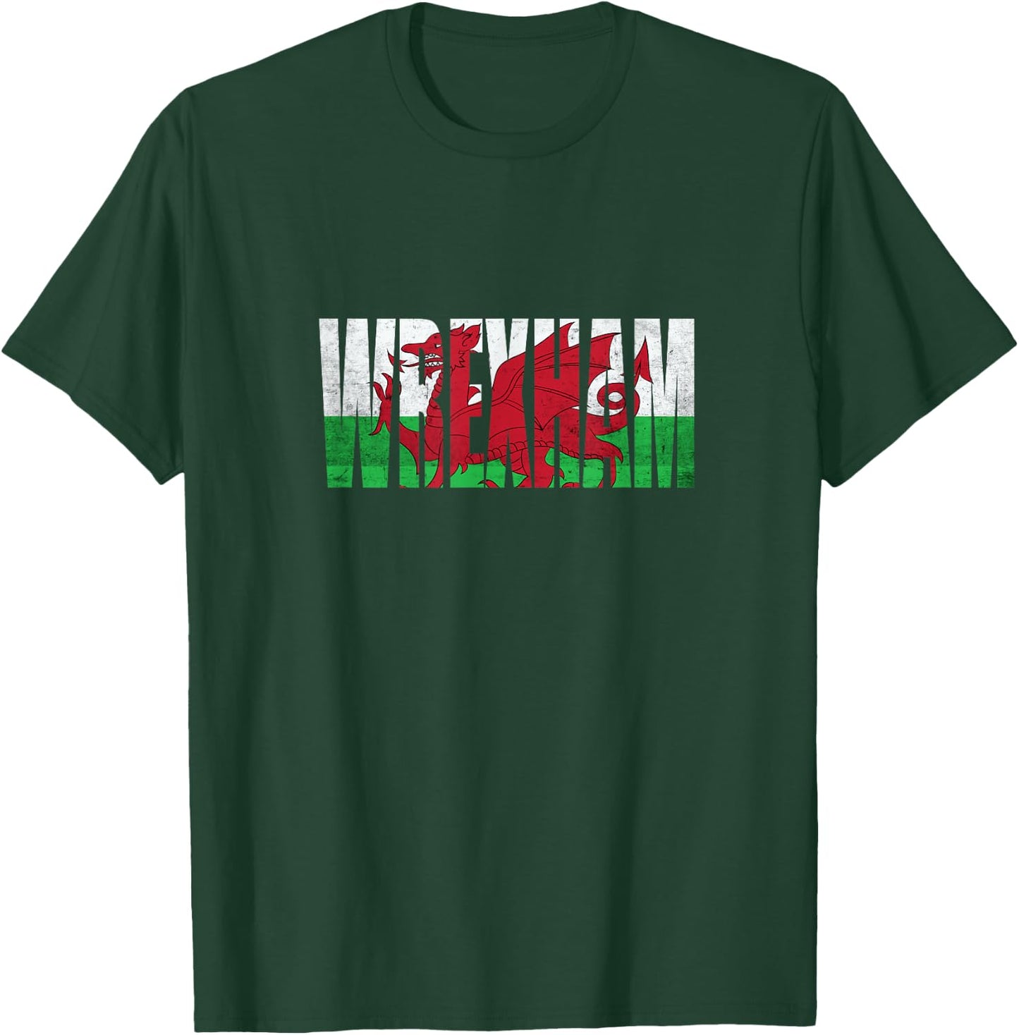 Wrexham Wales Flag Welsh Dragon Gifts Apparel Merch Souvenir T-Shirt - T-Shirt | Forest