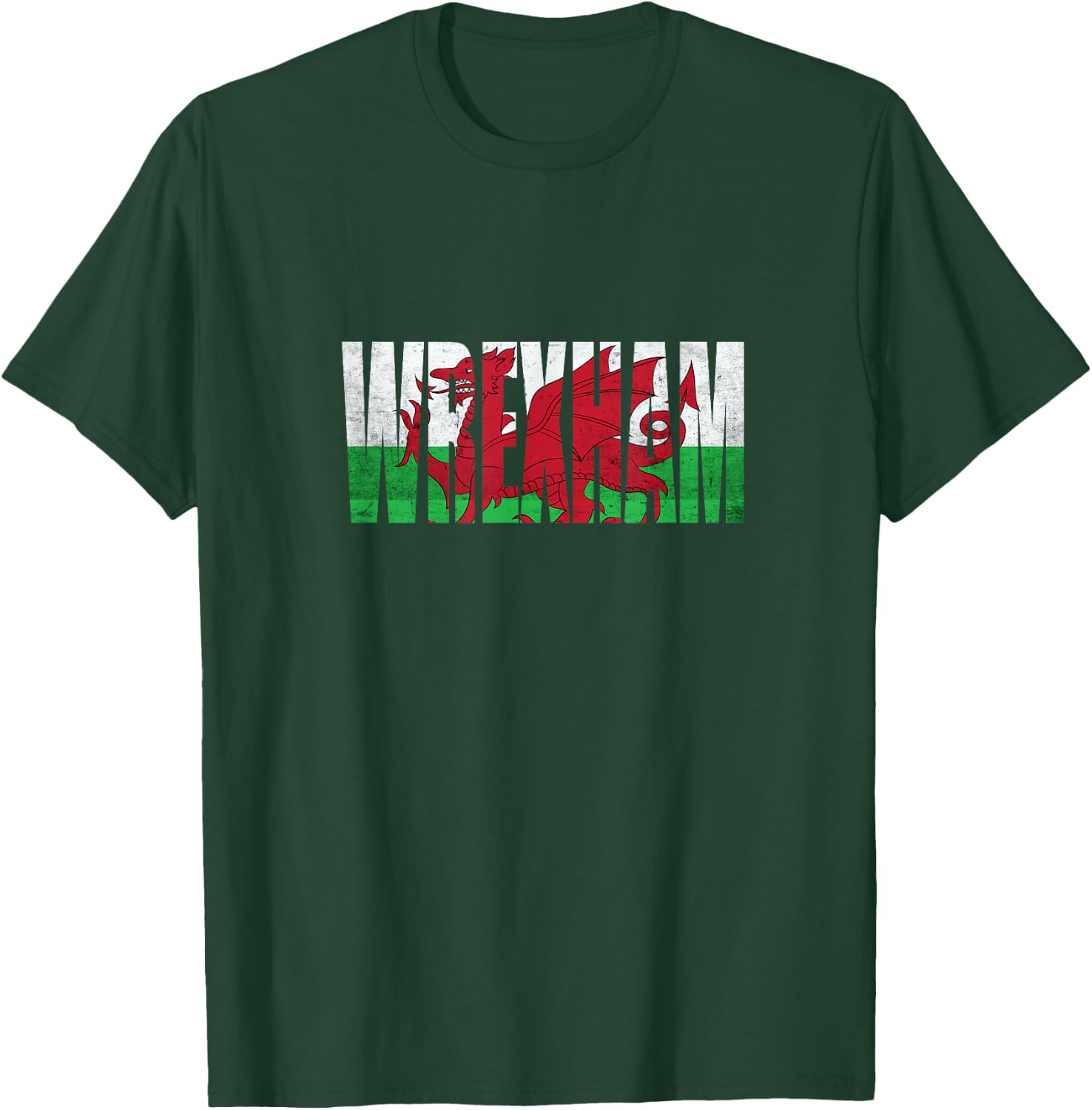 Wrexham Wales Flag Welsh Dragon Gifts Apparel Merch Souvenir T-Shirt - T-Shirt | Forest