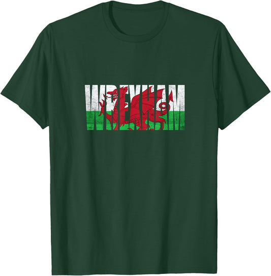 Wrexham Wales Flag Welsh Dragon Gifts Apparel Merch Souvenir T-Shirt - T-Shirt | Forest