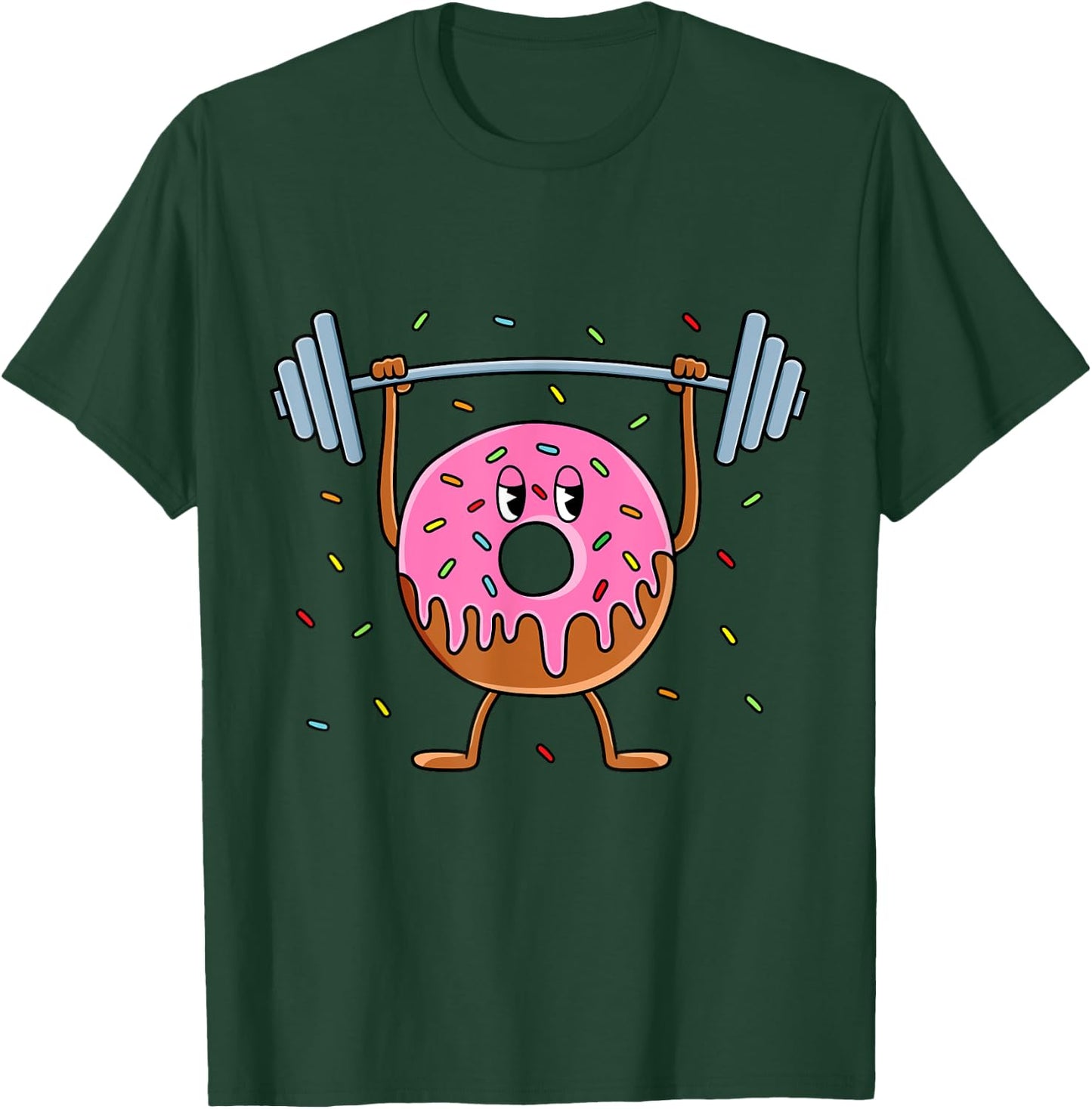 Funny Weightlifting Workout Men Women Gym Donut Lover T-Shirt - T-Shirt | Forest