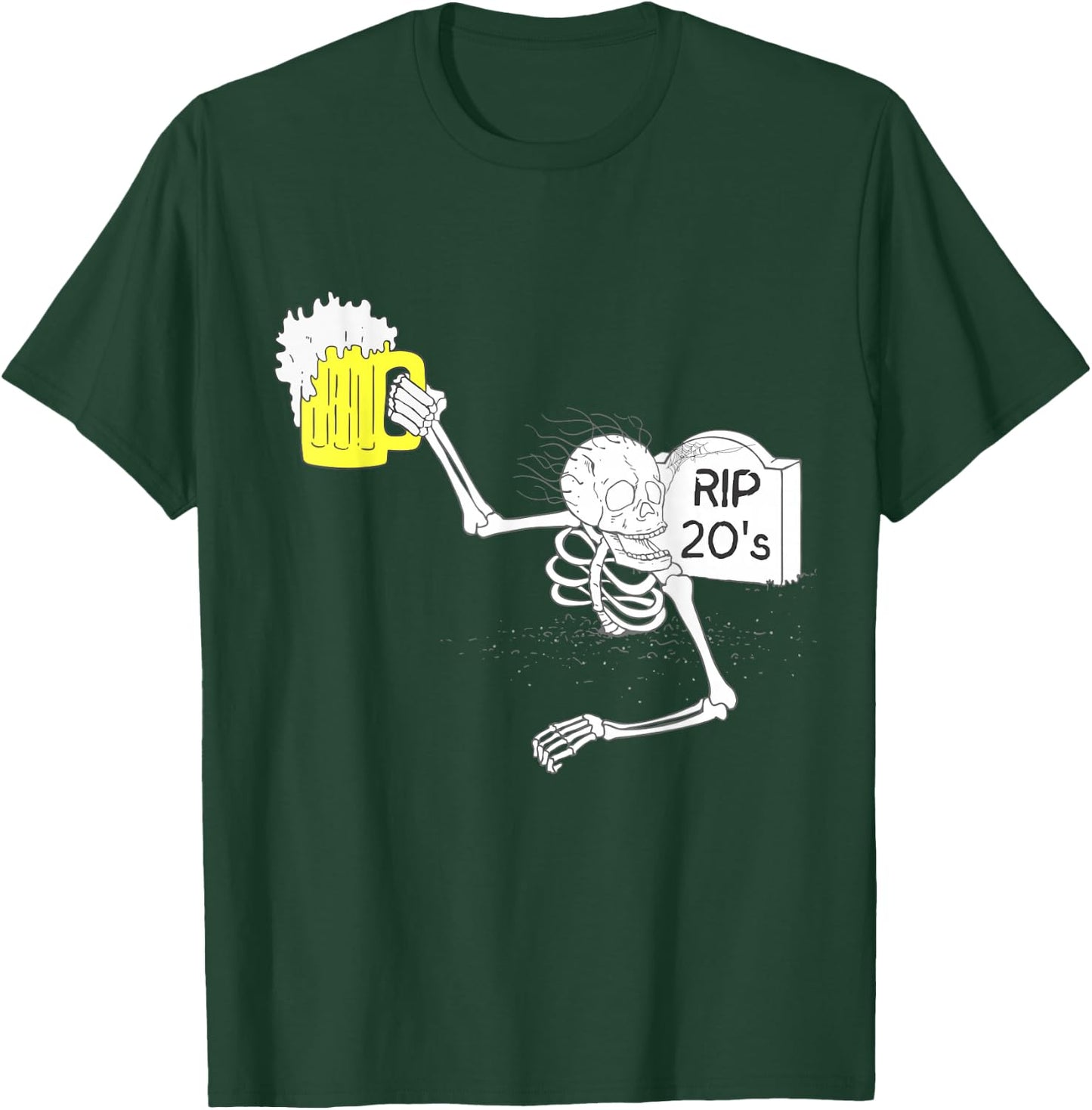 Funny 30th Birthday | R.I.P. 20's Tombstone T-Shirt - T-Shirt | Forest