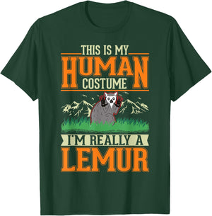 Lemur Human Costume Halloween Lemur T-Shirt - T-Shirt | Forest