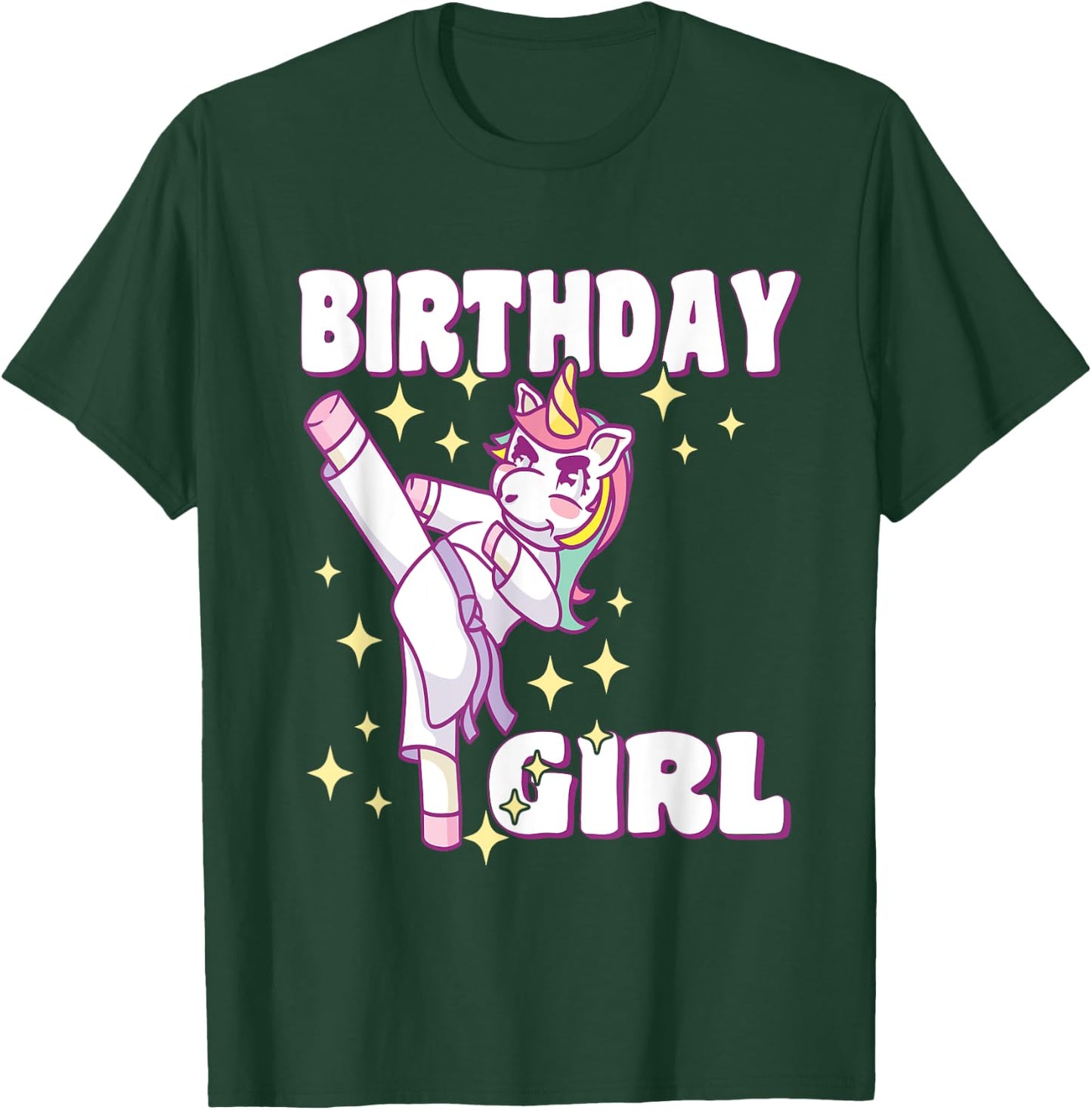Birthday Karate Unicorn Girl T-Shirt - T-Shirt | Forest