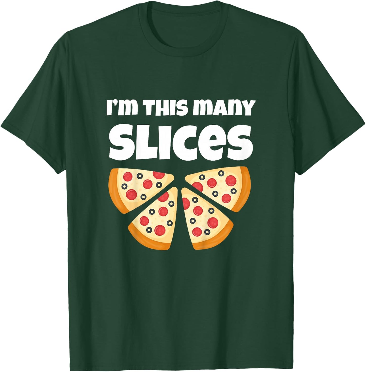 Cute Pizza 4th Birthday I'm This Many Slices 4-Year-Old T-Shirt - T-Shirt | Forest