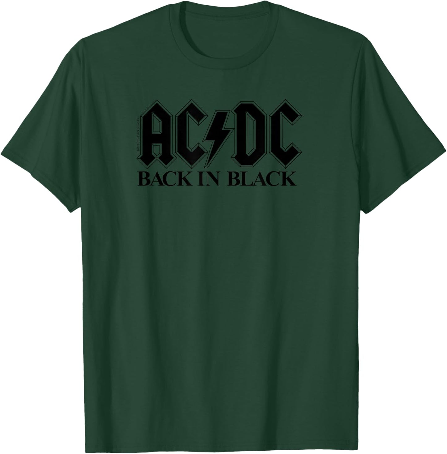 Official AC/DC Back In Black Logo Rock Band Music Vintage T-Shirt - T-Shirt | Forest