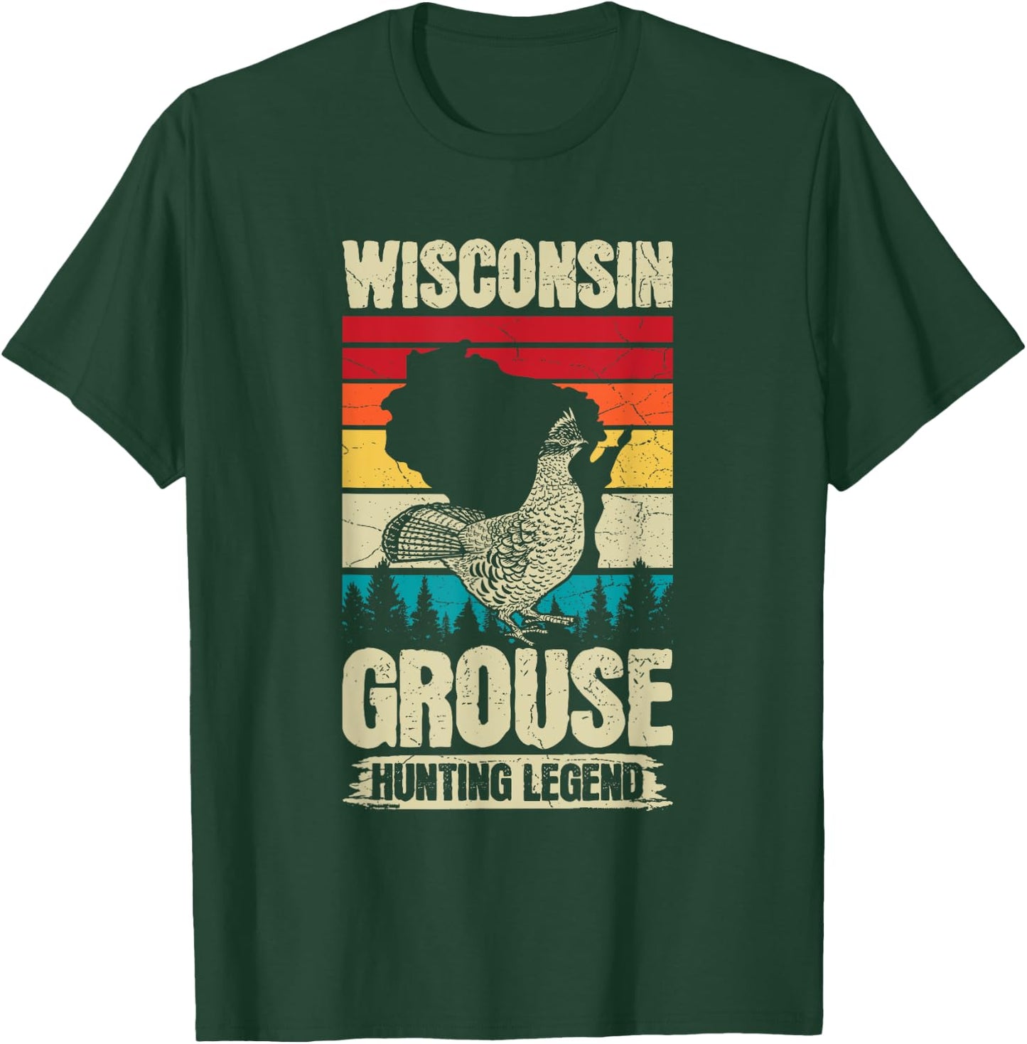 Wisconsin Grouse Hunting Design for a Ruffed Grouse expert T-Shirt - T-Shirt | Forest