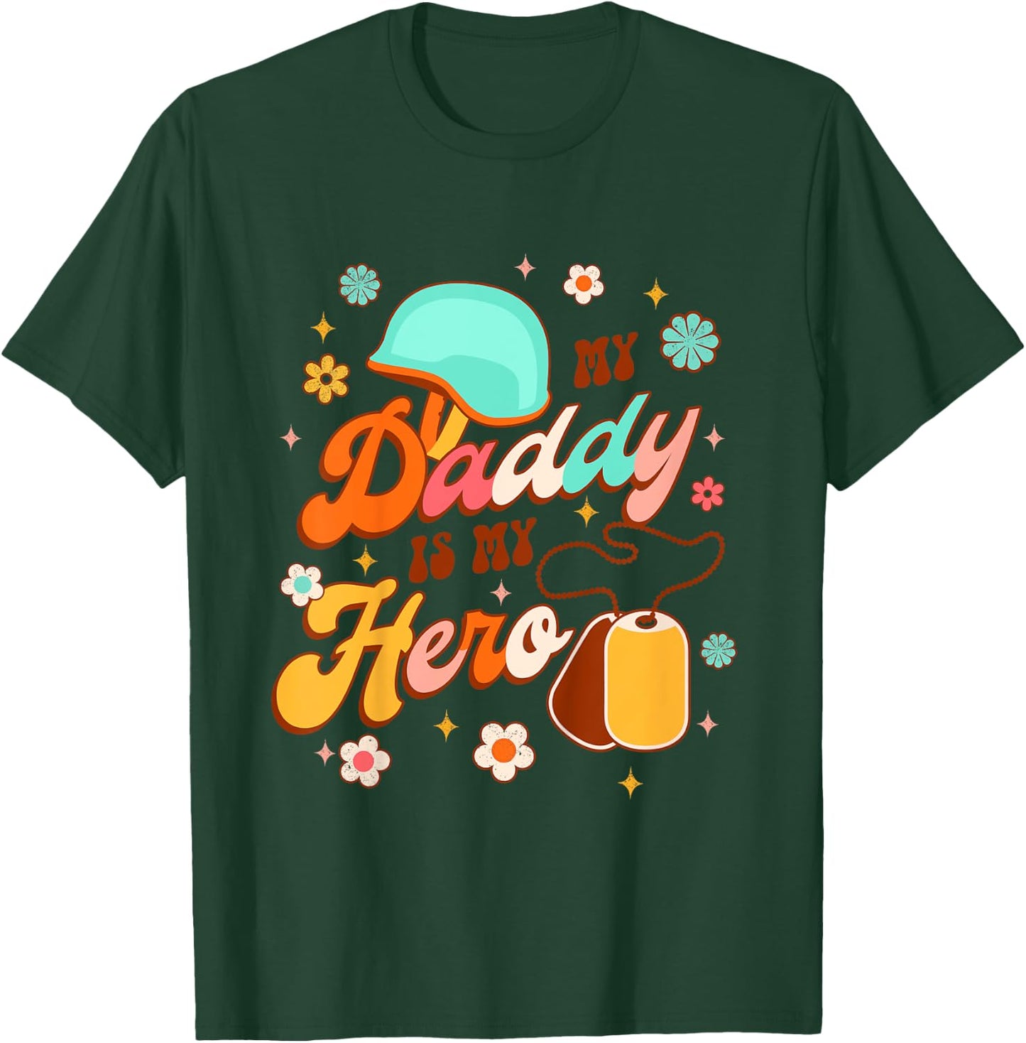 Kids Proud Army Dad Daddy & Me Father’s Day My Daddy Is My Hero T-Shirt - T-Shirt | Forest