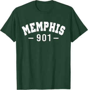 Vintage Retro Memphis City 901 Area Code Shirt Tennessee T-Shirt - T-Shirt | Forest
