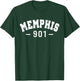 Vintage Retro Memphis City 901 Area Code Shirt Tennessee T-Shirt - T-Shirt | Forest
