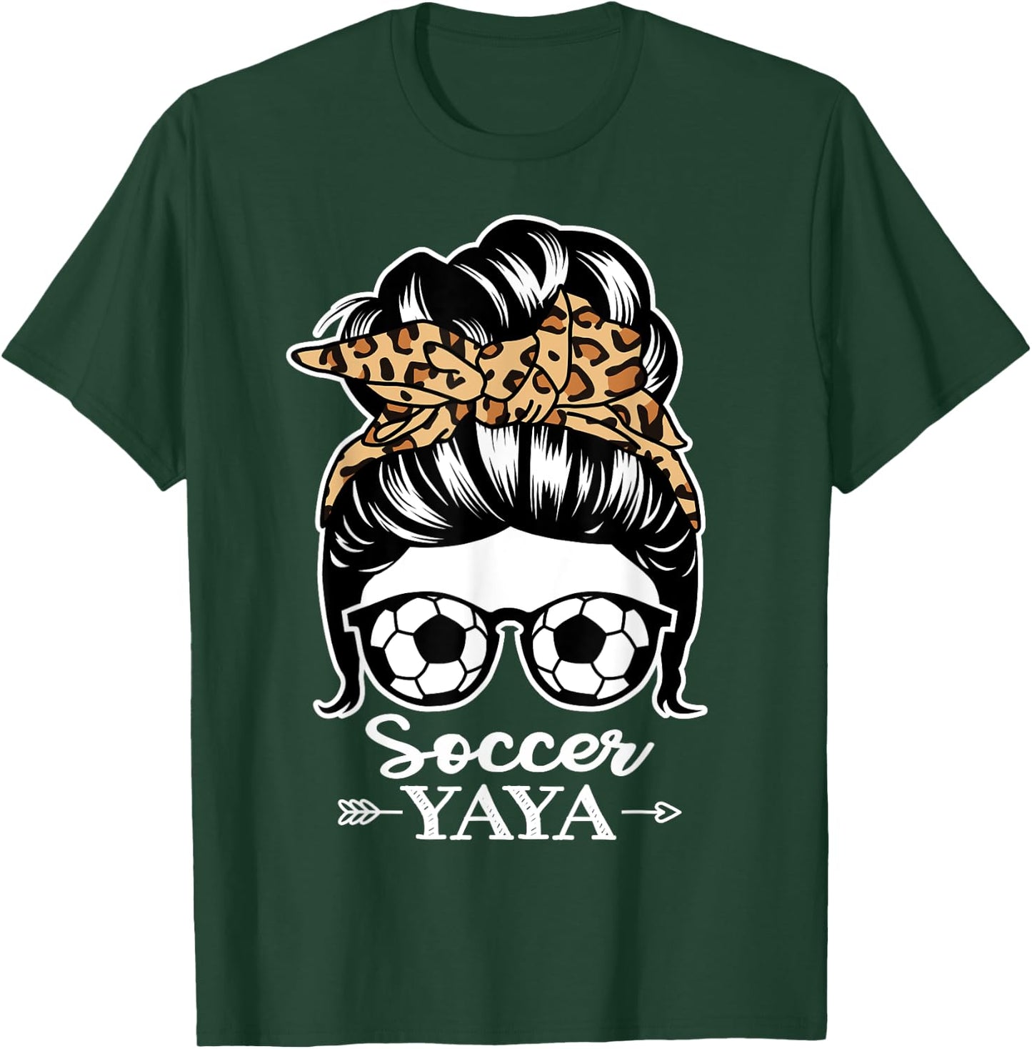 Soccer Yaya Messy Bun Hair Funny Soccer Player Yaya T-Shirt - T-Shirt | Forest