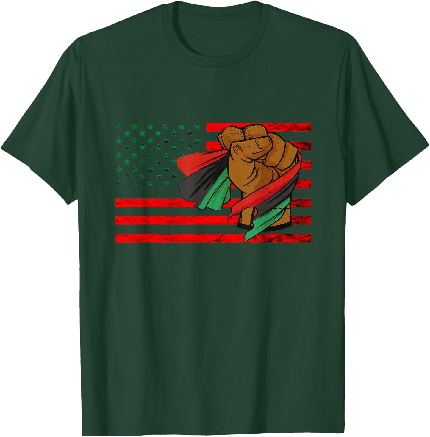 Black Liberation Flag Afro-American Pan African UNIA Flag T-Shirt - T-Shirt | Forest