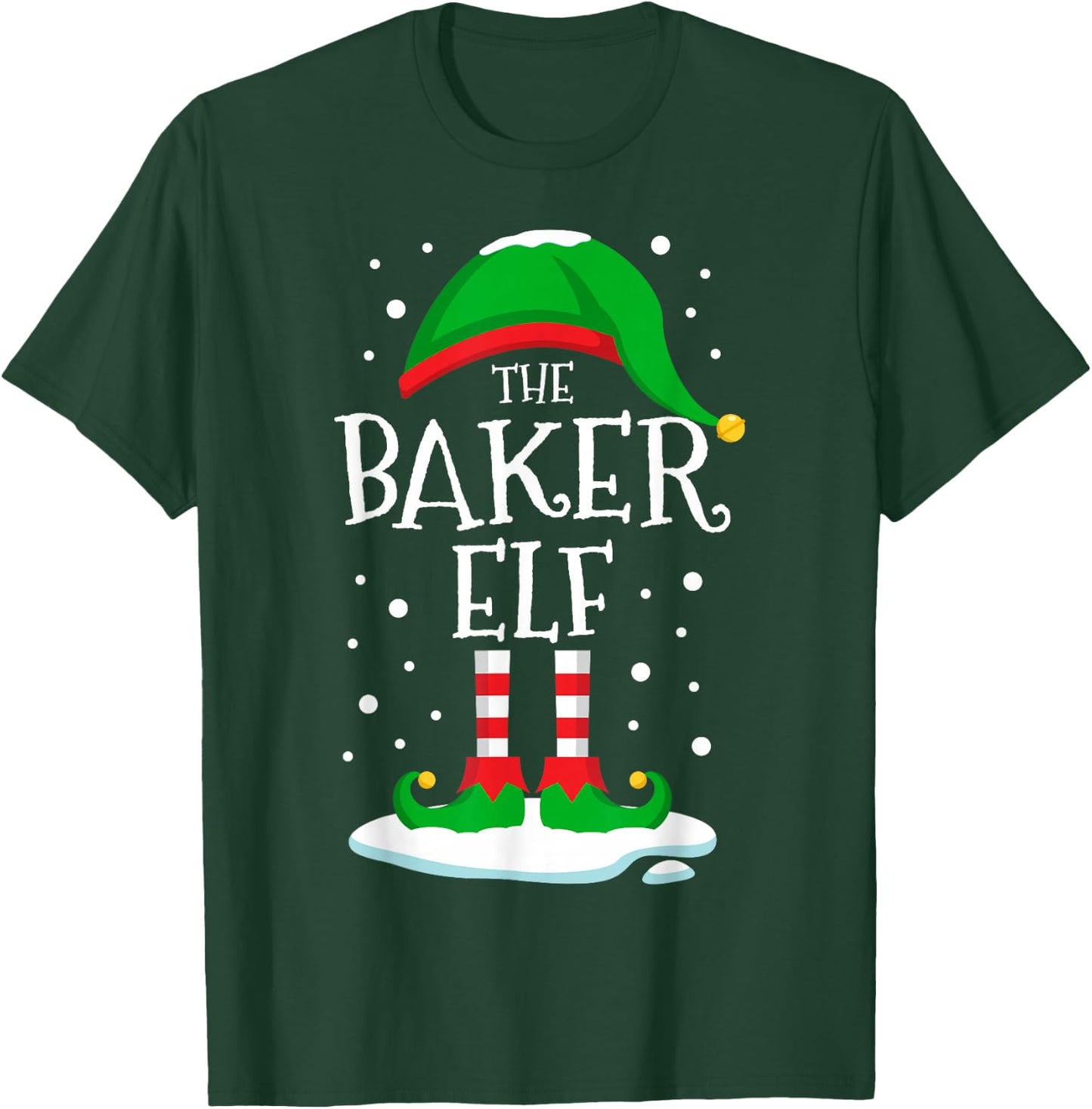 The Baker Elf Christmas Family Matching Xmas Baking Funny T-Shirt - T-Shirt | Forest