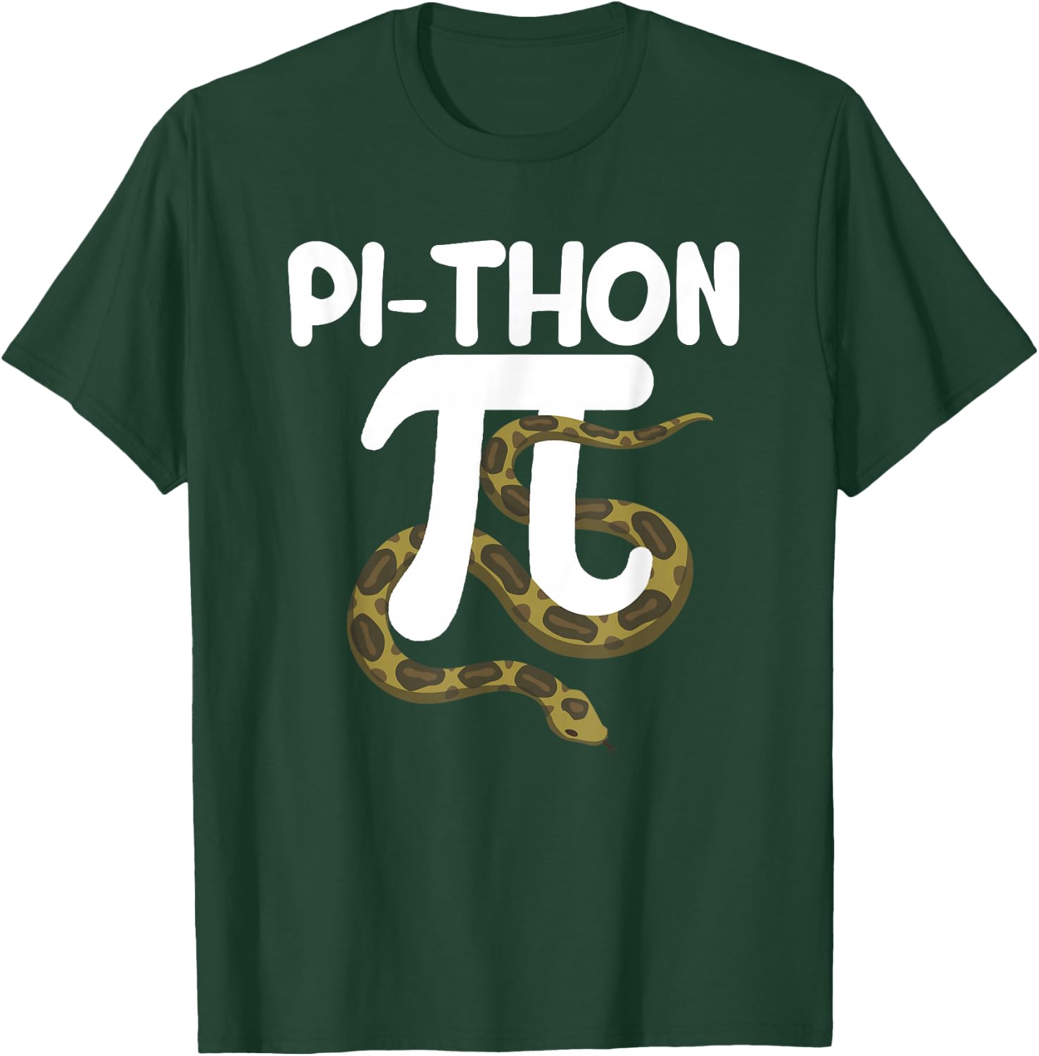 Pi-Thon Funny Pi Day Python Snake Mathematics Joke Pythons T-Shirt - T-Shirt | Forest