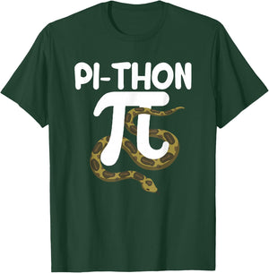 Pi-Thon Funny Pi Day Python Snake Mathematics Joke Pythons T-Shirt - T-Shirt | Forest