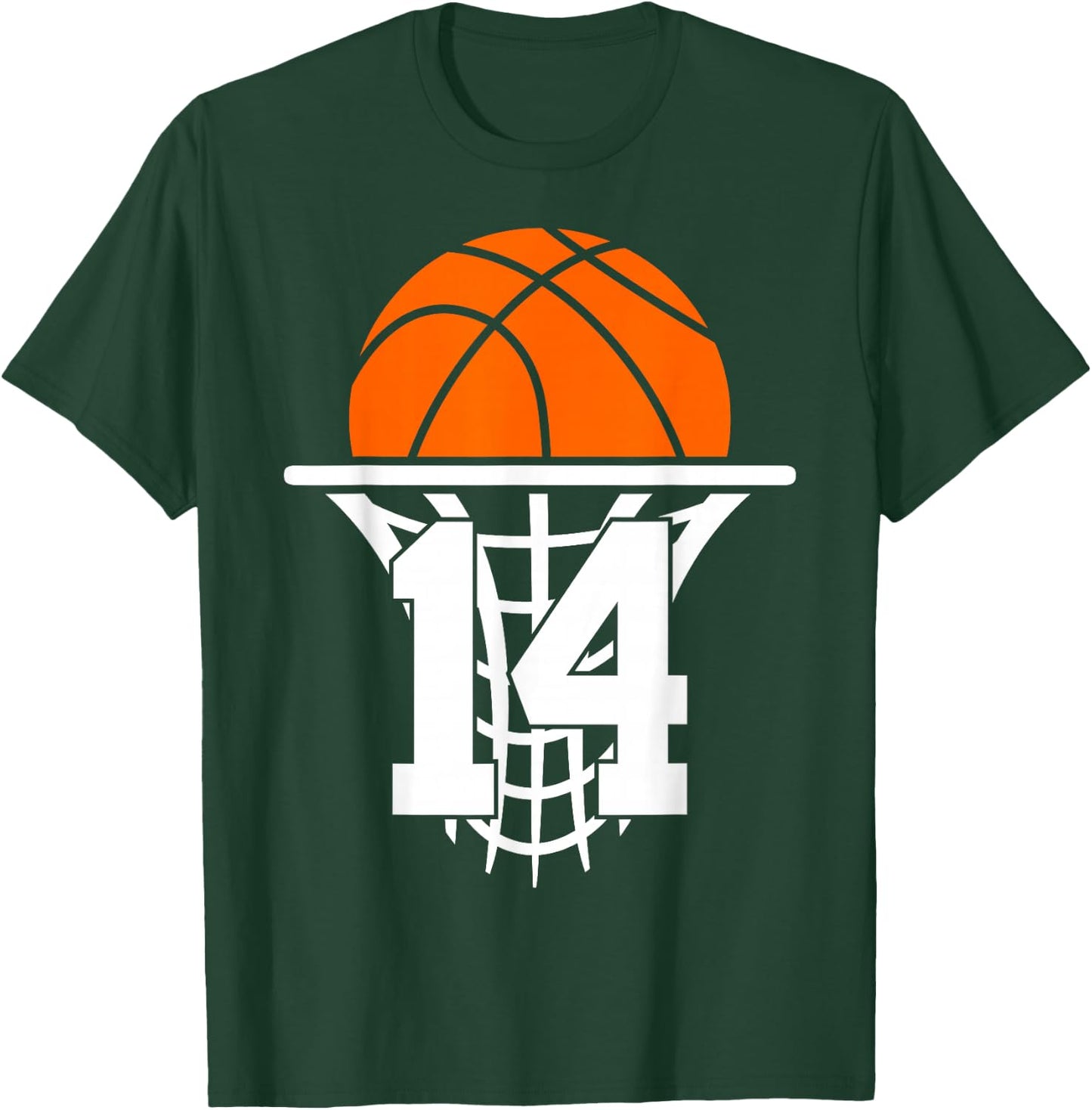 14 Years Basketball 14th Birthday T-Shirt - T-Shirt | Forest