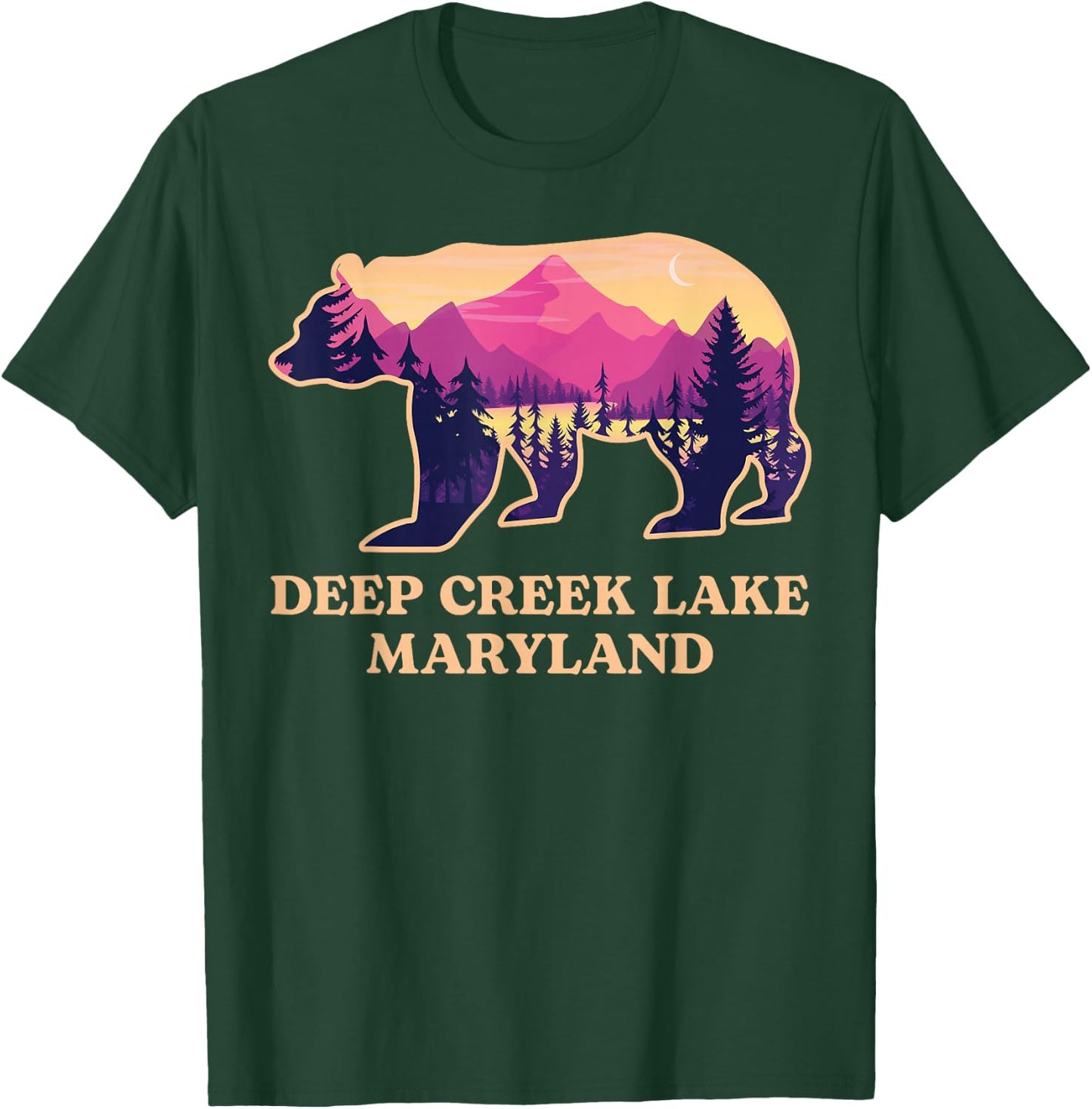 Vintage Bear Deep Creek Lake Maryland Retro Lake Souvenirs T-Shirt - T-Shirt | Forest