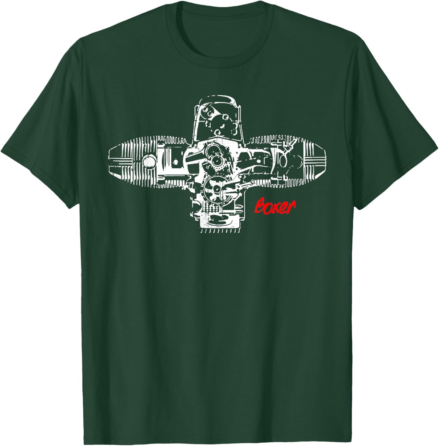 Vintage Boxer LASER Flat Engine Motorcycles T-Shirt - T-Shirt | Forest