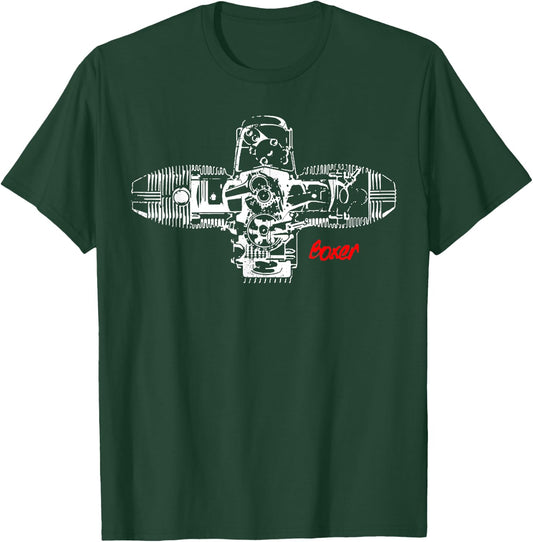 Vintage Boxer LASER Flat Engine Motorcycles T-Shirt - T-Shirt | Forest