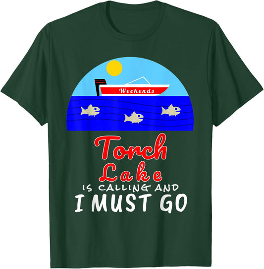 Torch Lake Michigan Shirt Souvenir T-Shirt - T-Shirt | Forest
