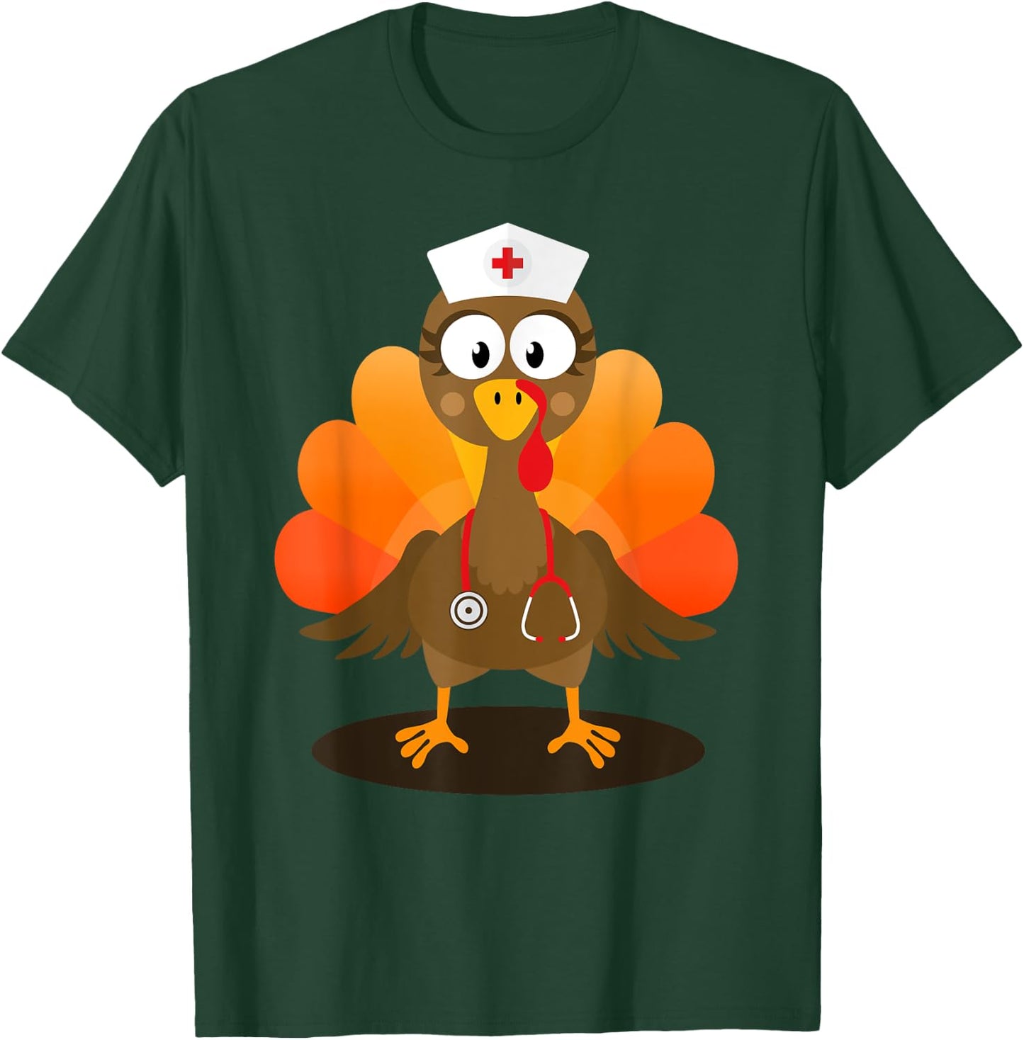 Funny nurse turkey for thanksgiving hospital nursing T-Shirt - T-Shirt | Forest