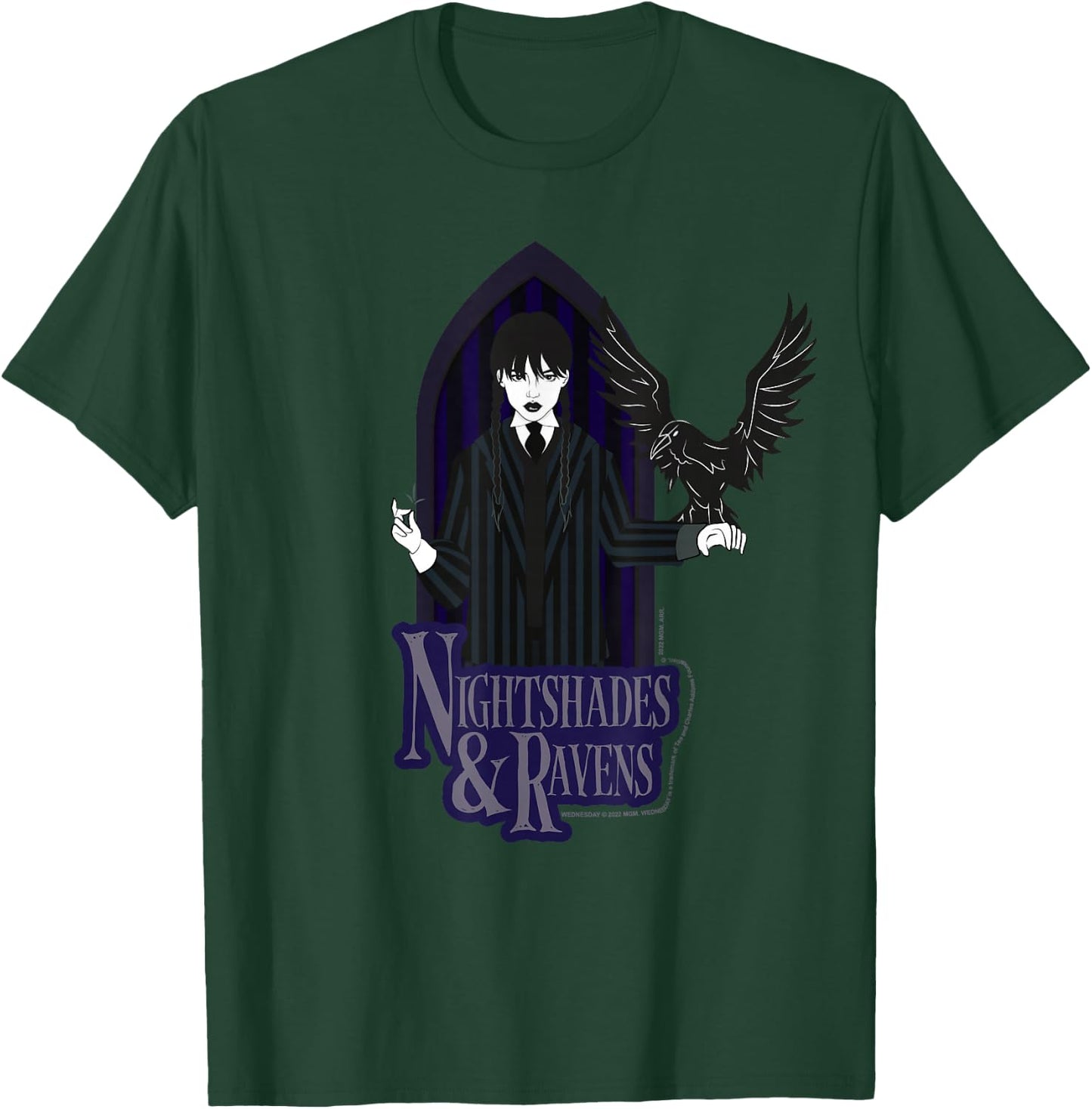 Wednesday Nightshade & Ravens Poster T-Shirt - T-Shirt | Forest