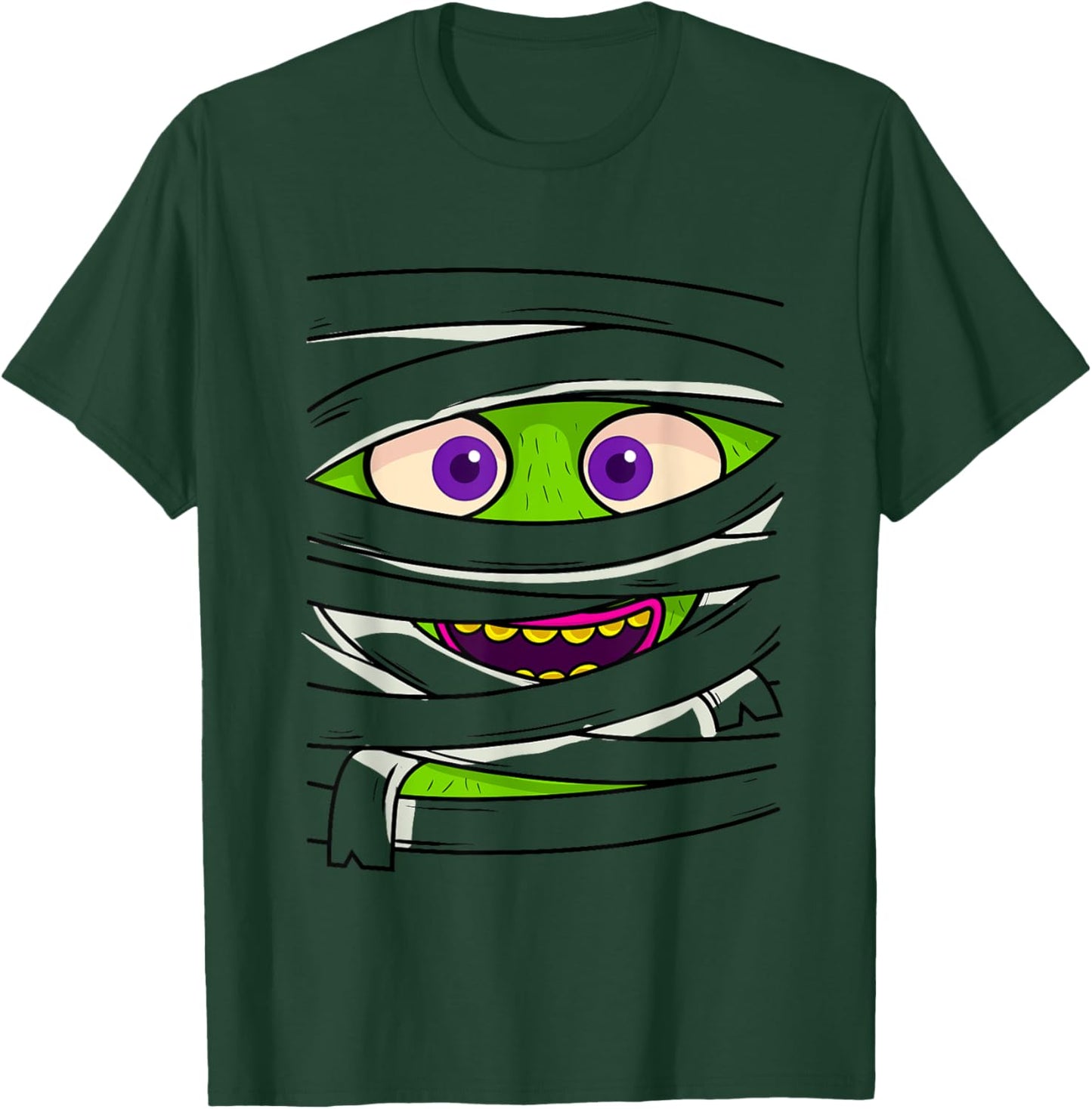 Mummy Wrap Eyes Costume Funny Scary Halloween Men Women Kids T-Shirt - T-Shirt | Forest