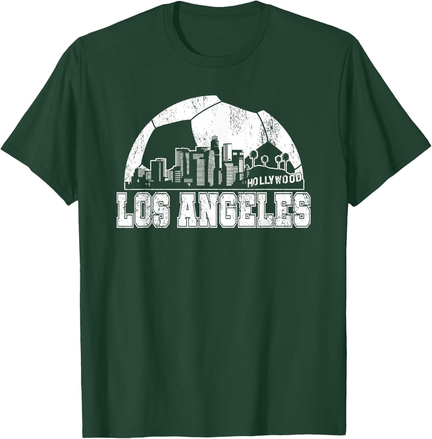 Los Angeles Skyline Soccer Lover T-Shirt - T-Shirt | Forest