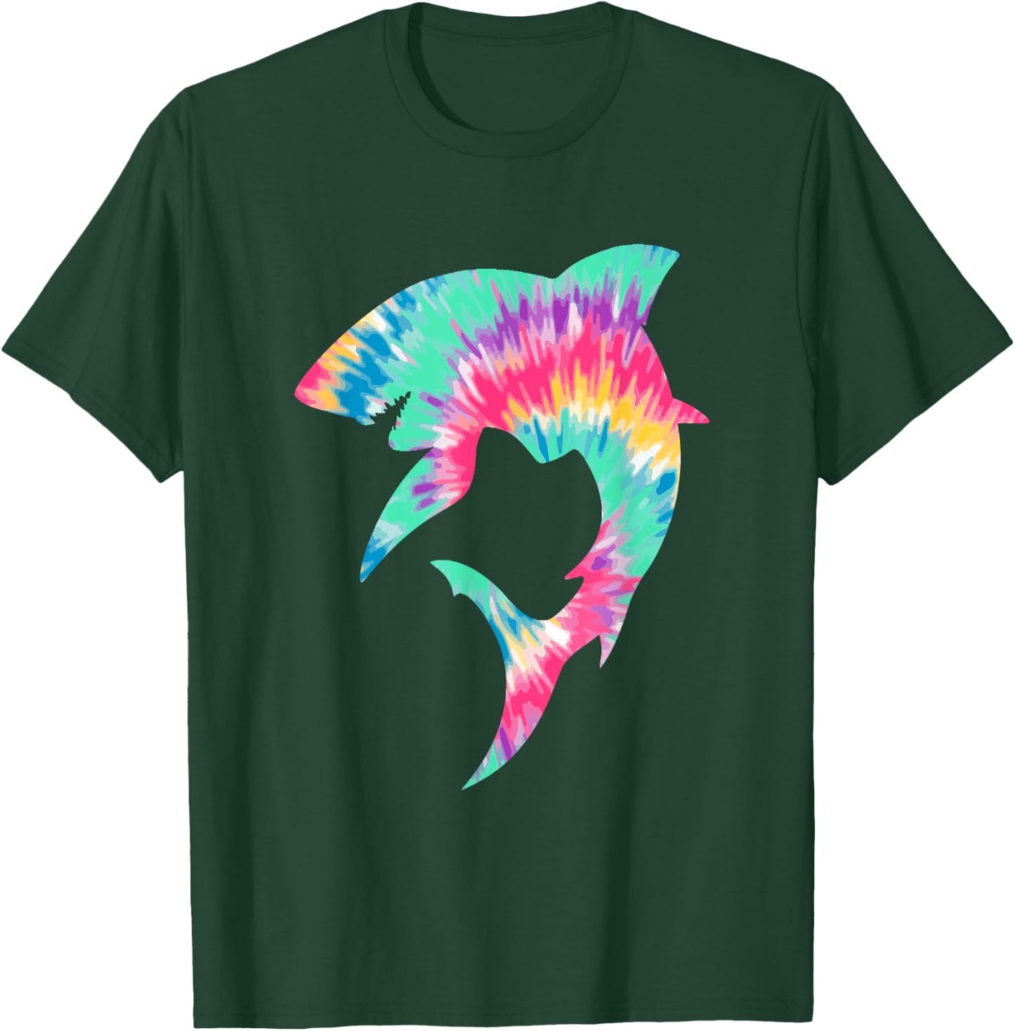 Shark Lover Shark Tie Dye Y2K Aesthetic Retro Groovy Fishing T-Shirt - T-Shirt | Forest